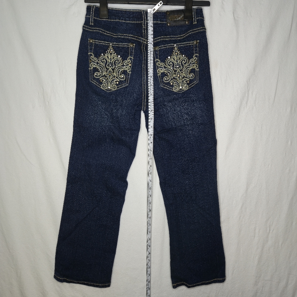 Tru Luxe Ladies Denim Blue Embellished Jeans Size 27